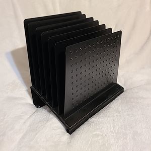 VTG STEELMASTER LIT-NING Slanted Vertical Organizer 6 Section Black, Dotted